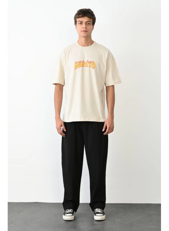 Erkek Baskılı T-Shirt Kısa Kol Bisiklet Yaka Regular Fit Rahat Kalıp Günlük Tişört - Beyaz Erkek Baskılı T-Shirt Kısa Kol Bisiklet Yaka Regular Fit Rahat Kalıp Günlük Tişört - Beyaz