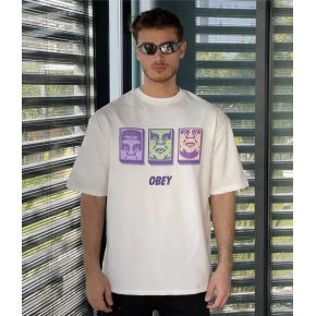 Erkek Kısa Kol Yazlık Tişört Bisiklet Yaka Baskılı Oversize T-Shirt - Beyaz