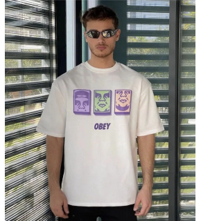 Erkek Kısa Kol Yazlık Tişört Bisiklet Yaka Baskılı Oversize T-Shirt - Beyaz