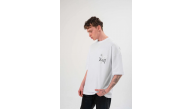 Erkek Kısa Kol Yazlık Tişört Bisiklet Yaka Baskılı Oversize T-Shirt - Beyaz Erkek Kısa Kol Yazlık Tişört Bisiklet Yaka Baskılı Oversize T-Shirt - Beyaz
