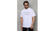Erkek Kısa Kol Yazlık Tişört Bisiklet Yaka Baskılı Oversize T-Shirt - Beyaz Erkek Kısa Kol Yazlık Tişört Bisiklet Yaka Baskılı Oversize T-Shirt - Beyaz