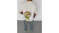 Erkek Kısa Kol Yazlık Tişört Bisiklet Yaka Baskılı Oversize T-Shirt - Beyaz Erkek Kısa Kol Yazlık Tişört Bisiklet Yaka Baskılı Oversize T-Shirt - Beyaz