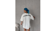 Kadın Kısa Kol Yazlık Tişört Bisiklet Yaka Baskılı Oversize T-Shirt - Beyaz Kadın Kısa Kol Yazlık Tişört Bisiklet Yaka Baskılı Oversize T-Shirt - Beyaz