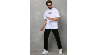 Erkek Kısa Kol Yazlık Tişört Bisiklet Yaka Baskılı Oversize T-Shirt - Beyaz Erkek Kısa Kol Yazlık Tişört Bisiklet Yaka Baskılı Oversize T-Shirt - Beyaz