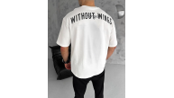 Erkek Kısa Kol Yazlık Tişört Bisiklet Yaka Baskılı Oversize T-Shirt - Beyaz Erkek Kısa Kol Yazlık Tişört Bisiklet Yaka Baskılı Oversize T-Shirt - Beyaz