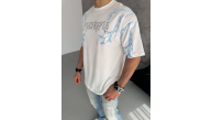 Erkek Bisiklet Yaka Tişört Yıldırım Şimşek Baskılı Kısa Kol T-Shirt - Beyaz Erkek Bisiklet Yaka Tişört Yıldırım Şimşek Baskılı Kısa Kol T-Shirt - Beyaz