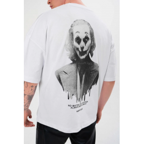 Erkek Baskılı T-Shirt Kısa Kol Bisiklet Yaka Regular Fit Rahat Kalıp Günlük Tişört - Beyaz