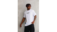 Erkek Bisiklet Yaka Baskılı Oversize T-Shirt - Beyaz Erkek Bisiklet Yaka Baskılı Oversize T-Shirt - Beyaz