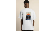 Erkek Kısa Kol Yazlık Tişört Bisiklet Yaka Baskılı Oversize T-Shirt - Beyaz