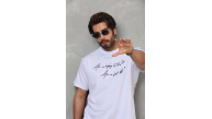 Erkek Kısa Kol Yazlık Tişört Bisiklet Yaka Baskılı Oversize T-Shirt - Beyaz Erkek Kısa Kol Yazlık Tişört Bisiklet Yaka Baskılı Oversize T-Shirt - Beyaz