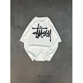 kadın Bisiklet Yaka Baskılı Oversize  Kısa kol T-Shirt - Beyaz