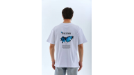 Erkek Kısa Kol Yazlık Tişört Bisiklet Yaka KELEBEK Baskılı T-Shirt - Beyaz Erkek Kısa Kol Yazlık Tişört Bisiklet Yaka KELEBEK Baskılı T-Shirt - Beyaz