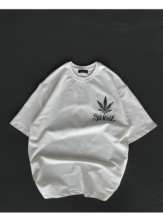 Kadın Baskılı T-Shirt Kısa Kol Bisiklet Yaka Oversize Rahat Kalıp Günlük Tişört - Beyaz Kadın Baskılı T-Shirt Kısa Kol Bisiklet Yaka Oversize Rahat Kalıp Günlük Tişört - Beyaz
