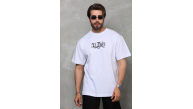 Erkek Kısa Kol Yazlık Tişört Bisiklet Yaka Baskılı Oversize T-Shirt - Beyaz Erkek Kısa Kol Yazlık Tişört Bisiklet Yaka Baskılı Oversize T-Shirt - Beyaz