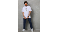 Erkek Baskılı T-Shirt Kısa Kol Bisiklet Yaka Regular Fit Rahat Kalıp Tişört - Beyaz Erkek Baskılı T-Shirt Kısa Kol Bisiklet Yaka Regular Fit Rahat Kalıp Tişört - Beyaz