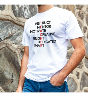 Erkek Kısa Kol Yazlık Tişört Bisiklet Yaka Baskılı Oversize T-Shirt - Beyaz