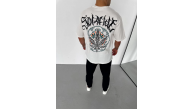 Erkek Baskılı T-Shirt Kısa Kol Bisiklet Yaka Regular Fit Rahat Kalıp Günlük Tişört - Beyaz Erkek Baskılı T-Shirt Kısa Kol Bisiklet Yaka Regular Fit Rahat Kalıp Günlük Tişört - Beyaz