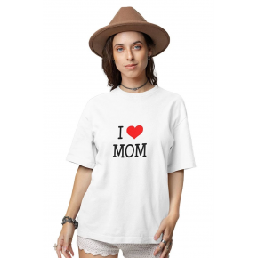 kadın Bisiklet Yaka Baskılı Oversize Kısa kol  T-Shirt - Beyaz