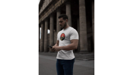 Erkek Kısa Kol Yazlık Tişört Bisiklet Yaka Baskılı Oversize T-Shirt - Beyaz