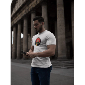 Erkek Kısa Kol Yazlık Tişört Bisiklet Yaka Baskılı Oversize T-Shirt - Beyaz