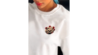 Kadın Kısa Kol Yazlık Tişört Bisiklet Yaka Kuru Kafa Baskılı T-Shirt - Beyaz Kadın Kısa Kol Yazlık Tişört Bisiklet Yaka Kuru Kafa Baskılı T-Shirt - Beyaz