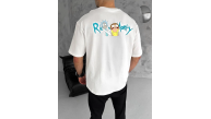 Erkek Kısa Kol Tişört Bisiklet Yaka RİCK AND MORTY Baskılı T-Shirt - Beyaz Erkek Kısa Kol Tişört Bisiklet Yaka RİCK AND MORTY Baskılı T-Shirt - Beyaz