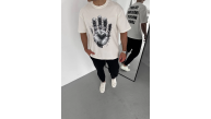 Erkek Baskılı T-Shirt Kısa Kol Bisiklet Yaka Regular Fit Rahat Kalıp Günlük Tişört - Beyaz Erkek Baskılı T-Shirt Kısa Kol Bisiklet Yaka Regular Fit Rahat Kalıp Günlük Tişört - Beyaz