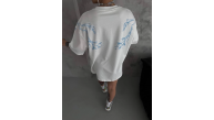 Kadın Tişort Bisiklet Yaka Yıldırım Şimşek Baskılı Kısa kol T-Shirt - Beyaz Kadın Tişort Bisiklet Yaka Yıldırım Şimşek Baskılı Kısa kol T-Shirt - Beyaz