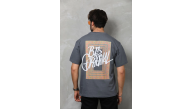 Erkek Baskılı T-Shirt Kısa Kol Bisiklet Yaka Regular Fit Rahat Kalıp Tişört -  Füme