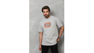 Erkek Baskılı T-Shirt Kısa Kol Bisiklet Yaka Regular Fit Rahat Kalıp Tişört -  Gri