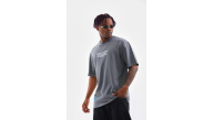 Erkek Tişort Bisiklet Yaka Baskılı Oversize T-Shirt - Gri Erkek Tişort Bisiklet Yaka Baskılı Oversize T-Shirt - Gri