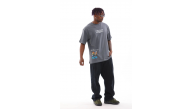 Erkek Tişort Bisiklet Yaka Baskılı Oversize T-Shirt - Gri Erkek Tişort Bisiklet Yaka Baskılı Oversize T-Shirt - Gri
