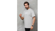 Erkek Kısa Kol Yazlık Tişört Bisiklet Yaka Baskılı Oversize T-Shirt - Gri Erkek Kısa Kol Yazlık Tişört Bisiklet Yaka Baskılı Oversize T-Shirt - Gri