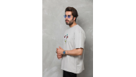 Erkek Baskılı T-Shirt Kısa Kol Bisiklet Yaka Regular Fit Rahat Kalıp Tişört -  Gri
