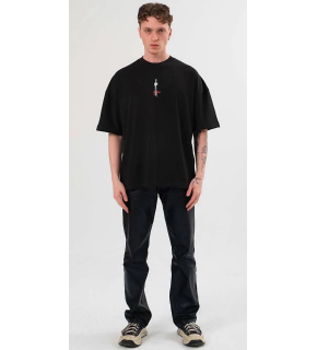 Erkek Baskılı T-Shirt Kısa Kol Bisiklet Yaka Regular Fit Rahat Kalıp Günlük Tişört - Siyah