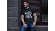 ERKEK Bisiklet Yaka Baskılı Kısa kol T-Shirt - Siyah