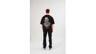 Kadın Baskılı T-Shirt Kısa Kol Bisiklet Yaka Oversize Rahat Kalıp Günlük Tişört - Siyah Kadın Baskılı T-Shirt Kısa Kol Bisiklet Yaka Oversize Rahat Kalıp Günlük Tişört - Siyah