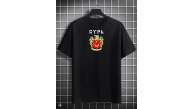 Erkek Kısa Kol Yazlık Tişört Bisiklet Yaka Baskılı Oversize T-Shirt - Siyah Erkek Kısa Kol Yazlık Tişört Bisiklet Yaka Baskılı Oversize T-Shirt - Siyah