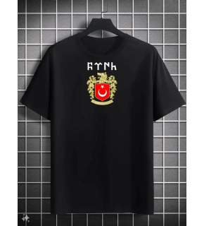 Erkek Kısa Kol Yazlık Tişört Bisiklet Yaka Baskılı Oversize T-Shirt - Siyah
