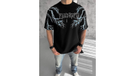 ERKEK Bisiklet Yaka Yıldırım Baskılı Kısa kol T-Shirt-Siyah ERKEK Bisiklet Yaka Yıldırım Baskılı Kısa kol T-Shirt-Siyah