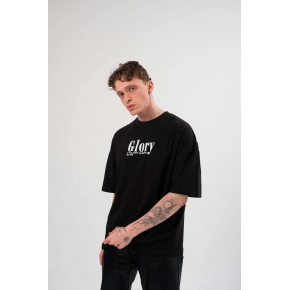 Erkek Tişört Yazlık Bisiklet Yaka Baskılı Kısa kol T-Shirt - Siyah