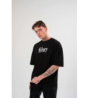 Erkek Tişört Yazlık Bisiklet Yaka Baskılı Kısa kol T-Shirt - Siyah