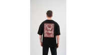 Erkek Kısa Kol Yazlık Tişört Bisiklet Yaka Baskılı Oversize T-Shirt - Siyah Erkek Kısa Kol Yazlık Tişört Bisiklet Yaka Baskılı Oversize T-Shirt - Siyah