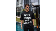 Erkek Tişört Bisiklet Yaka Baskılı Kısa kol Oversize T-Shirt - Siyah Erkek Tişört Bisiklet Yaka Baskılı Kısa kol Oversize T-Shirt - Siyah