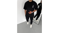 Erkek Baskılı T-Shirt Kısa Kol Bisiklet Yaka Regular Fit Rahat Kalıp Günlük Tişört - Siyah Erkek Baskılı T-Shirt Kısa Kol Bisiklet Yaka Regular Fit Rahat Kalıp Günlük Tişört - Siyah