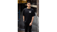 Erkek Kısa Kol Yazlık Tişört Bisiklet Yaka Baskılı Oversize T-Shirt - Siyah Erkek Kısa Kol Yazlık Tişört Bisiklet Yaka Baskılı Oversize T-Shirt - Siyah