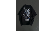 Kadın Baskılı T-Shirt Kısa Kol Bisiklet Yaka Oversize Rahat Kalıp Günlük Tişört - Siyah Kadın Baskılı T-Shirt Kısa Kol Bisiklet Yaka Oversize Rahat Kalıp Günlük Tişört - Siyah