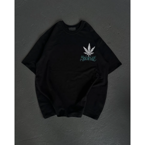 Kadın Baskılı T-Shirt Kısa Kol Bisiklet Yaka Oversize Rahat Kalıp Günlük Tişört   - Siyah
