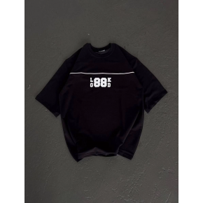 Kadın Baskılı T-Shirt Kısa Kol Bisiklet Yaka Oversize Rahat Kalıp Günlük Tişört   - Siyah