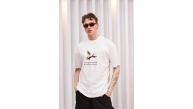 Erkek Kısa Kol Yazlık Tişört Bisiklet Yaka Baskılı Oversize T-Shirt - Siyah
